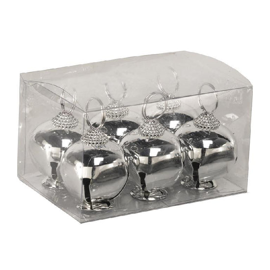 3" Silver Jingle Bell Place Card Holders