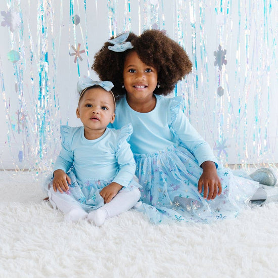 Snow Princess Iridescent Long Sleeve Tutu Dress