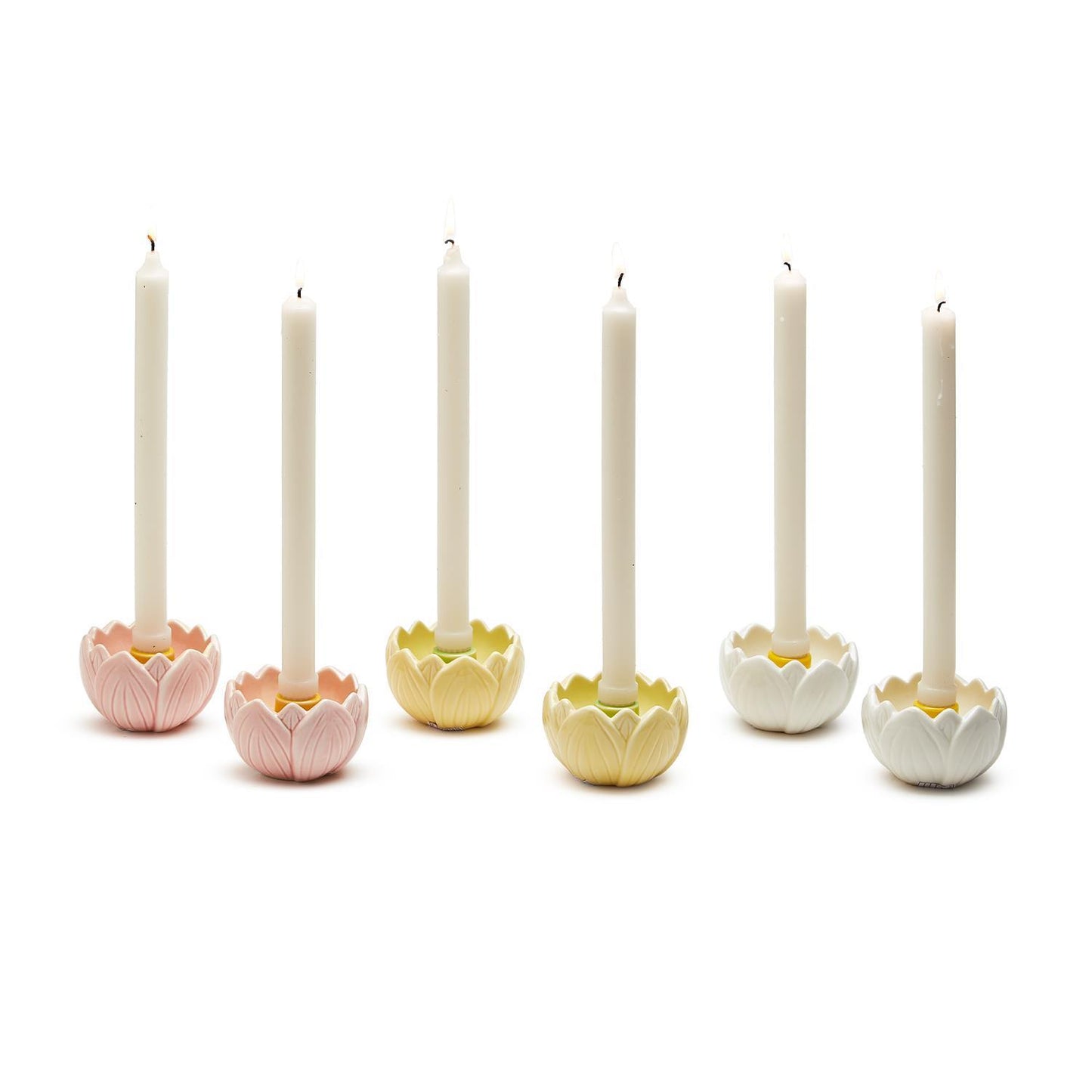 Full Bloom Hand Painted Porcelain Taper Candle Holder