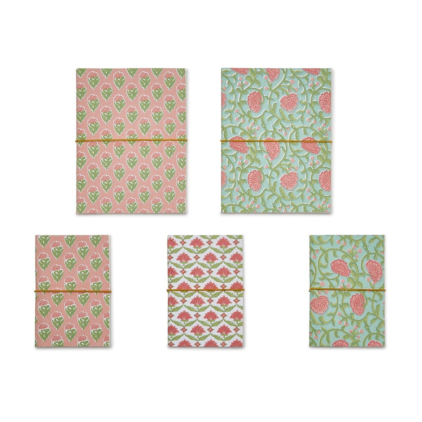 Lg Floral Print Soft Cover Notebooks- Handmade with Recycled Paper