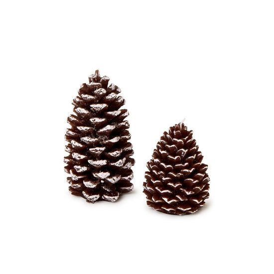 Hand Painted Snowed Pinecone Candles