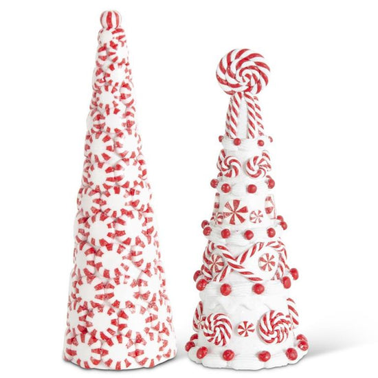 Glittered Clay Dough Peppermint Candy Cone Trees