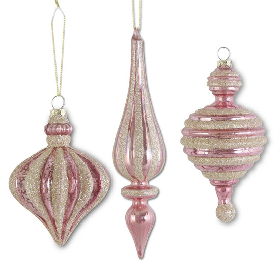 Assorted Pink Mercury Glass Ornaments