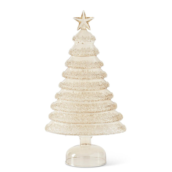 Gold Glass Iced Layers Christmas Trees
