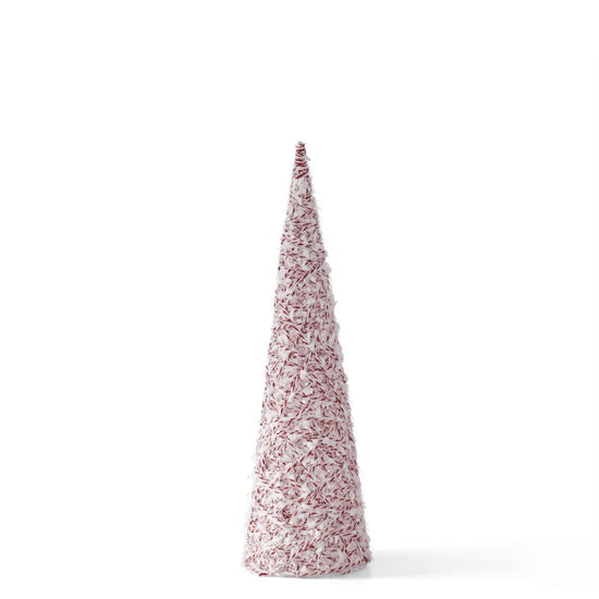 Glittered White & Red Twine Cone Trees