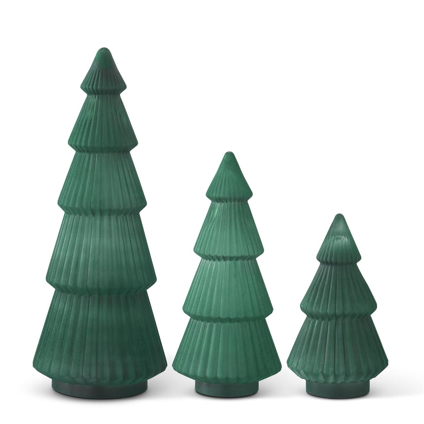 Green Flocked Glass Trees