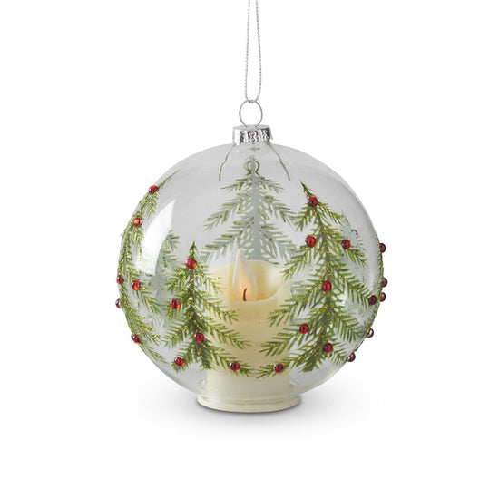 4.7r Inch LED Clear Glass Ornament w/Jewels