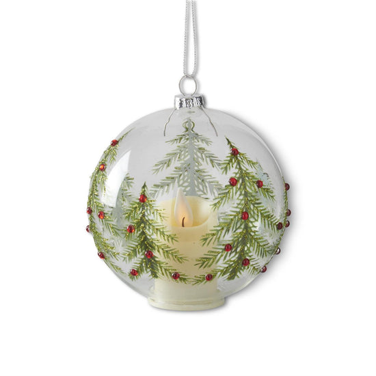 4.7r Inch LED Clear Glass Ornament w/Jewels