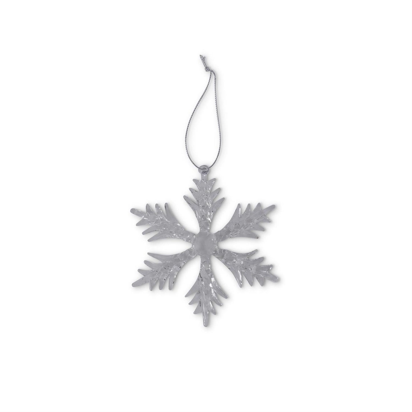 4.5 Inch Clear Glass Snowflake Ornament