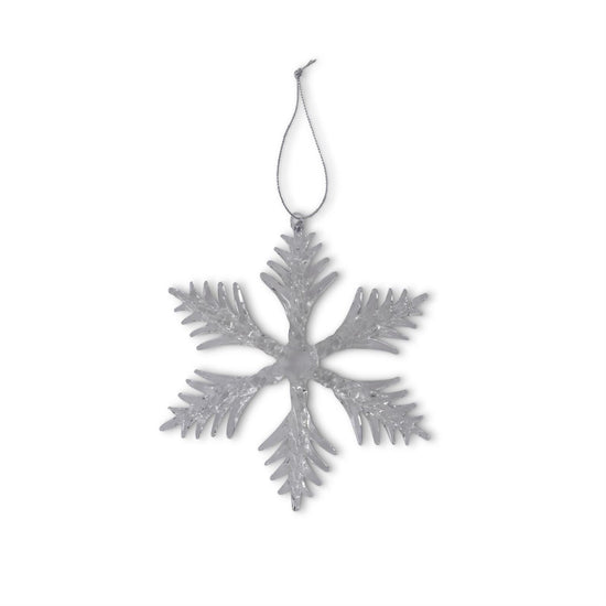 6 Inch Clear Glass Snowflake Ornament