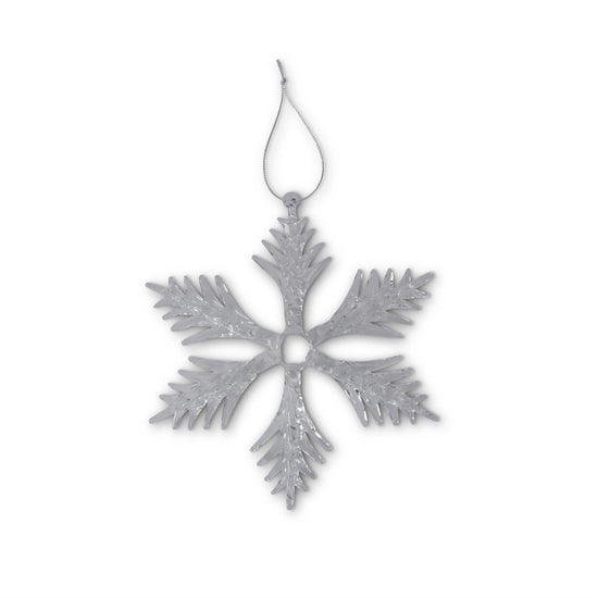 7.5 Inch Clear Glass Snowflake Ornament