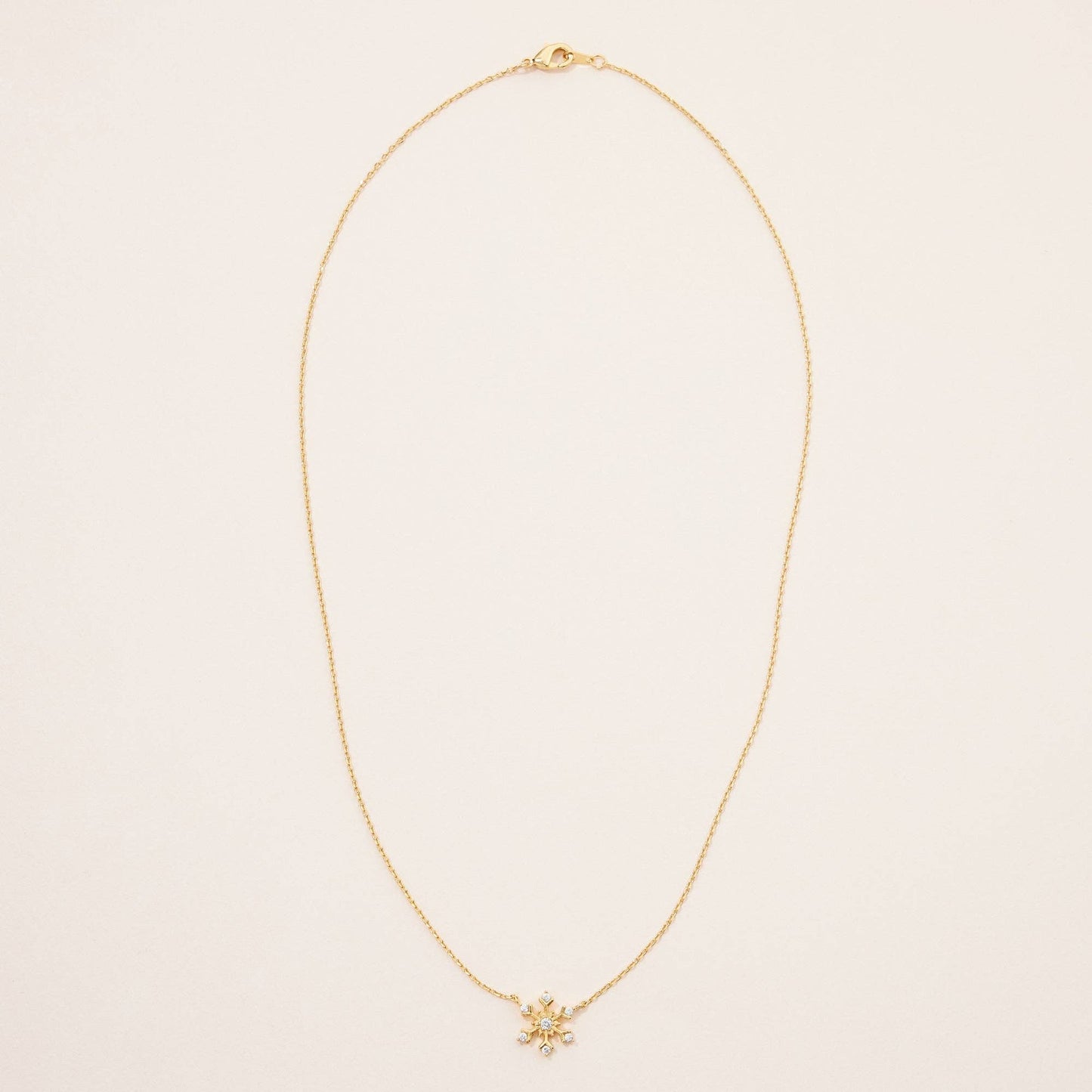 Gold Dipped Snowflake Pendant Necklace: Gold