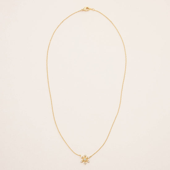 Gold Dipped Snowflake Pendant Necklace: Gold