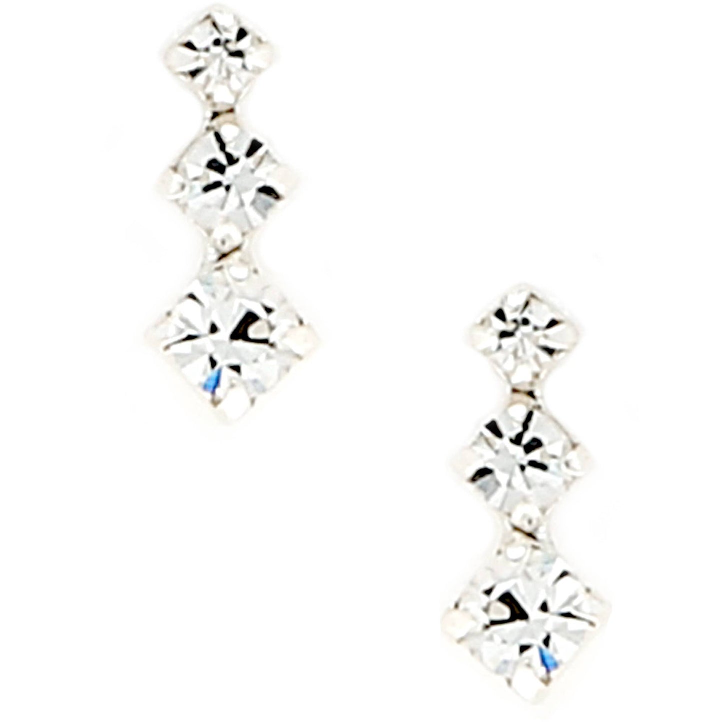 Engaged - 10mm Sterling Silver Cubic Zirconia Drop Earrings