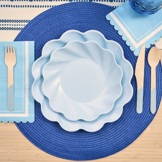 Simply Eco Compostable Dinner Plates in Sky Blue Set/8