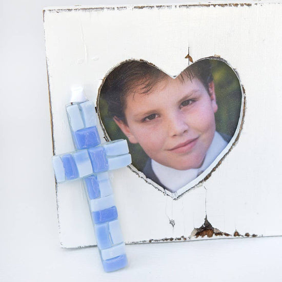 First Communion Cross For Boy: Handmade Glass