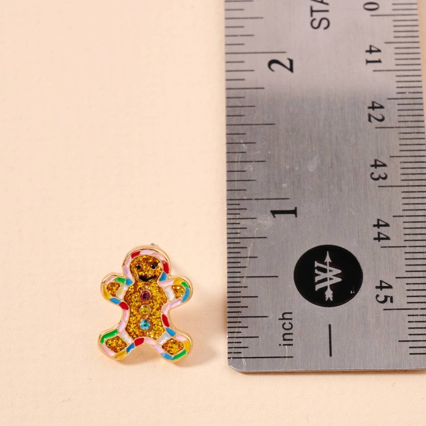 Gingerbread Man Enamel Stud Earring