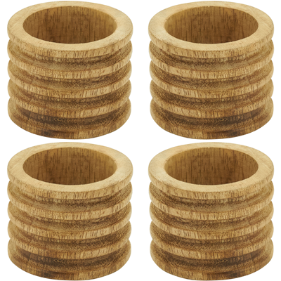 Wood Ribbed Napkin Ring