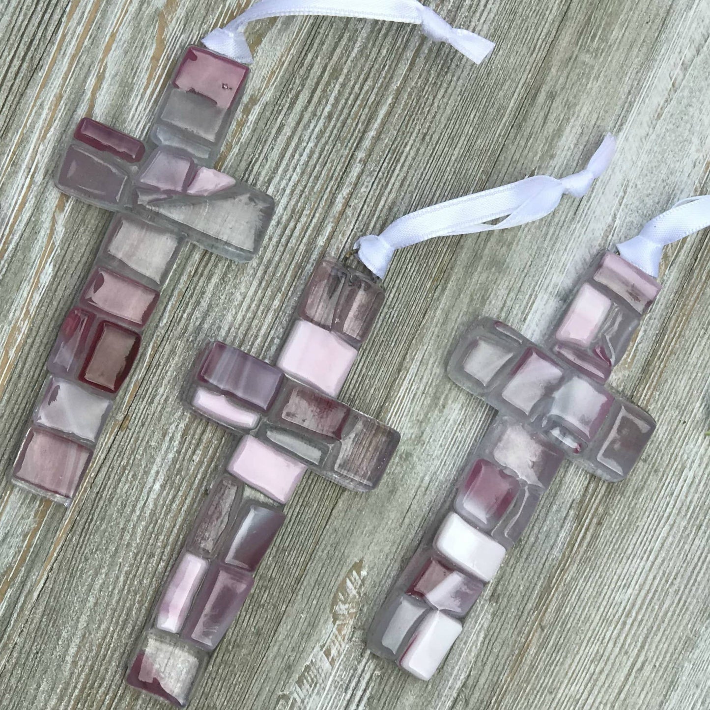 Baby Girl Gift: Handmade Mosaic Glass Cross