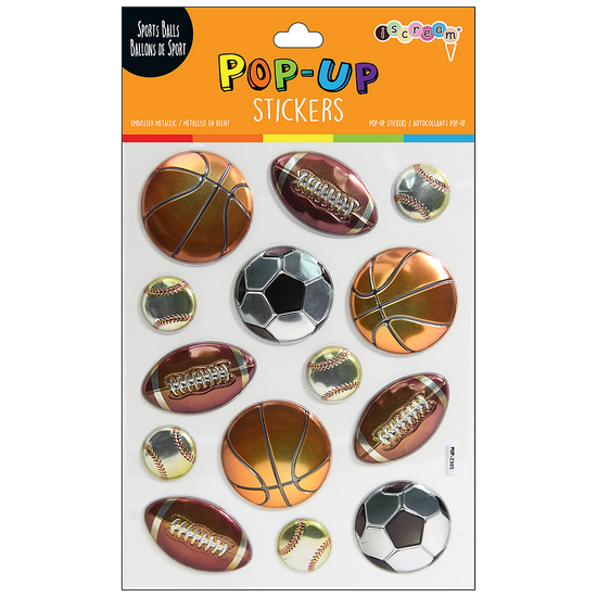 Sports Ball Pop Up 3D Stickers