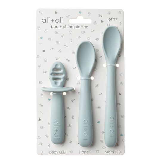 (3-pc) Multi Stage Spoon Set for Baby (Blue) 6m+