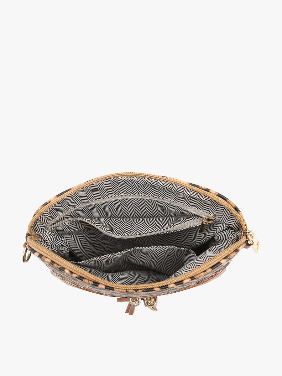 Khaki/Light Khaki Tara Double Zip Crossbody/Wristlet