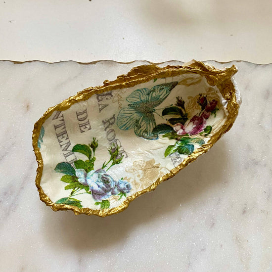 Small La Vie En Rose Oyster Shell Jewelry Dish