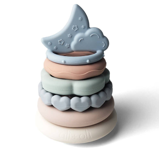 Soft Silicone Stacking Ring Tower (6-pc) Moon