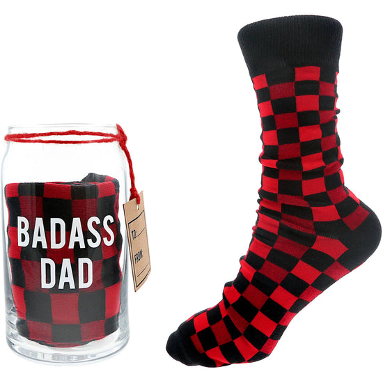 Badass Dad - 16 oz Beer Can Glass and Sock Set