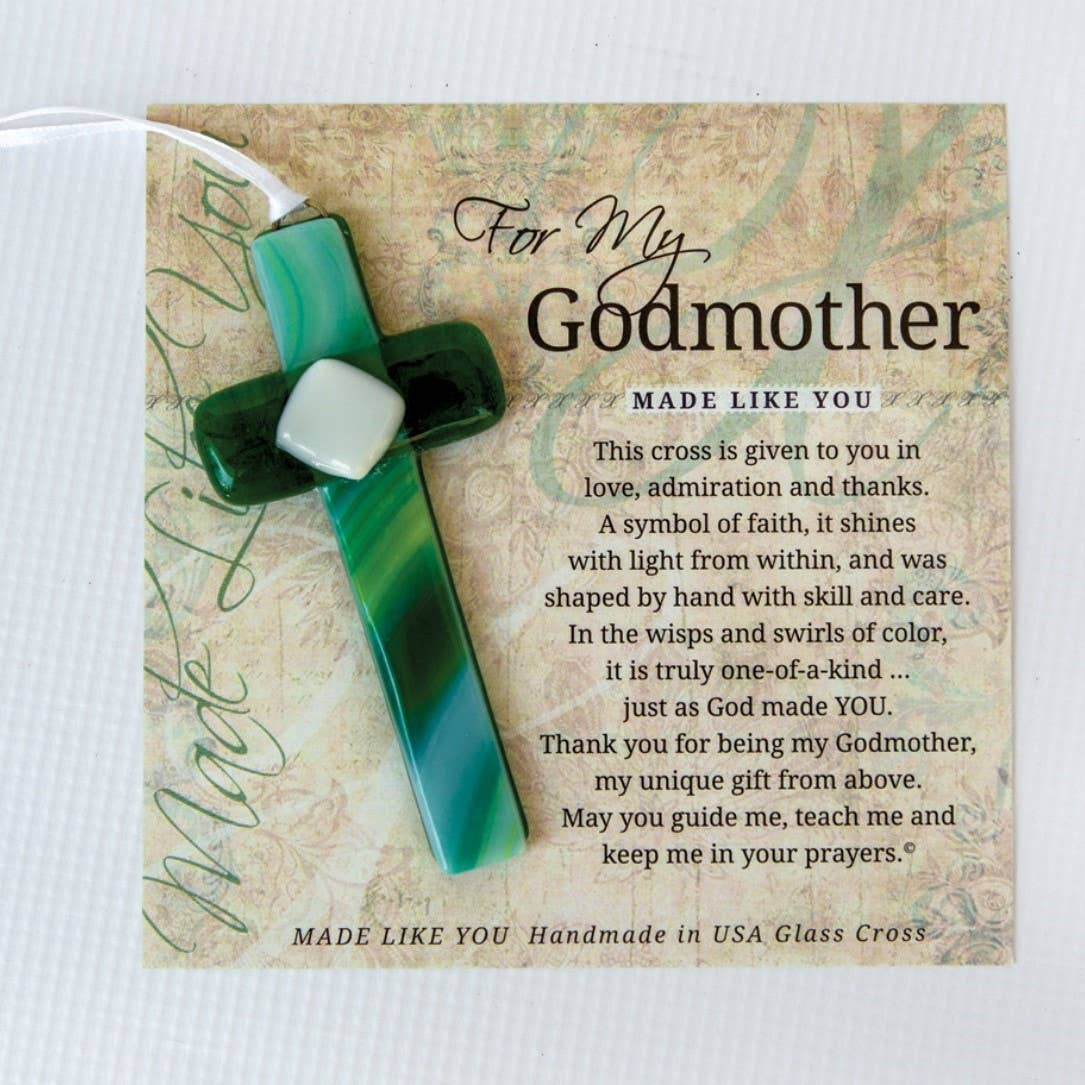 My Godmother Cross: Handmade Glass