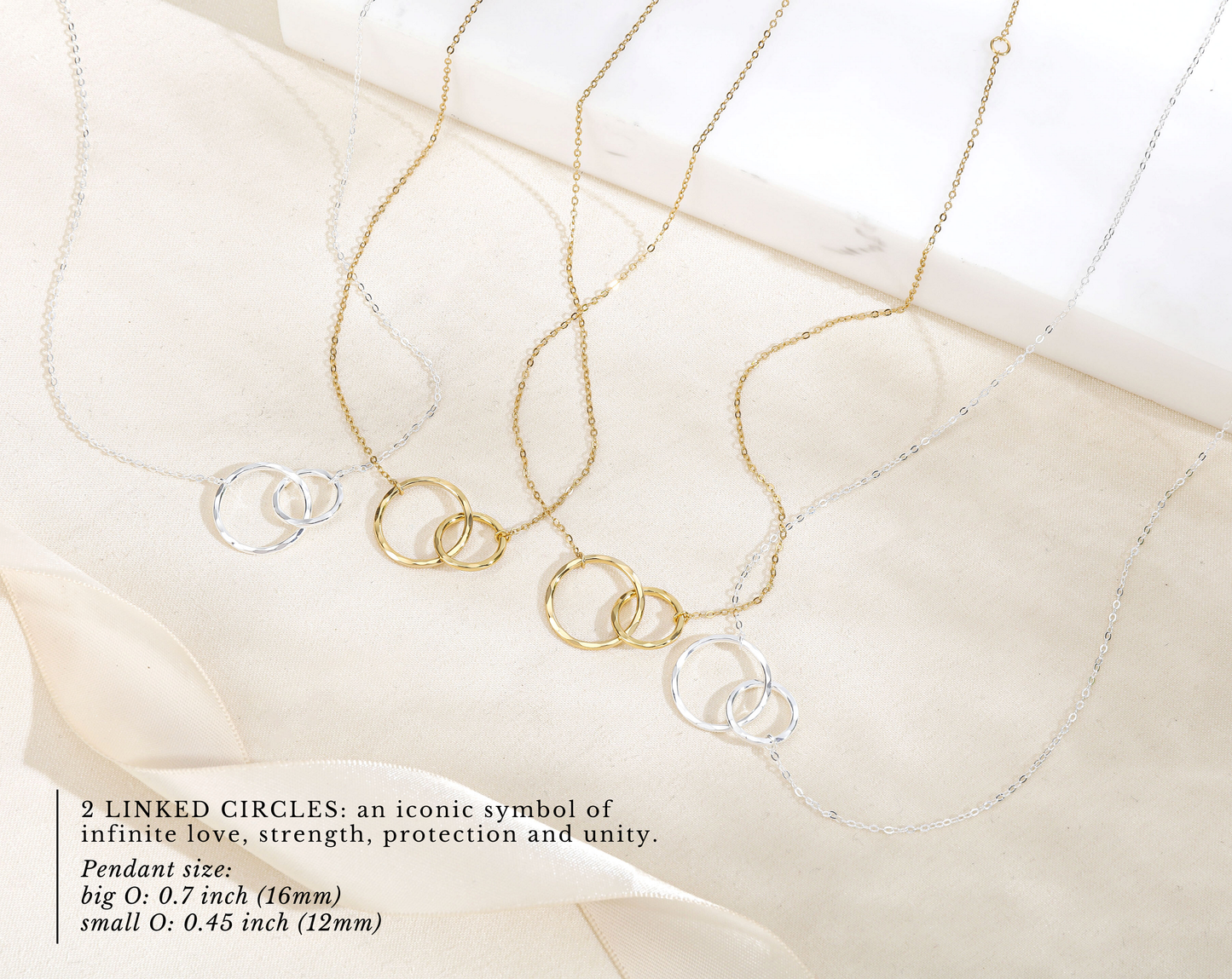 Congratulations New Mom Interlocking Circles Dainty Necklace: Gold / 18" / 14k Gold Vermeil