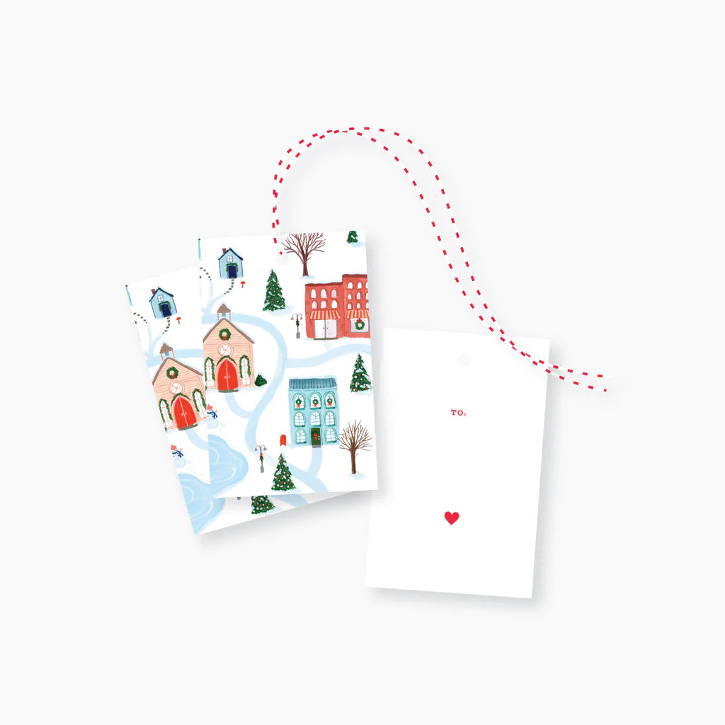 Merry Winter Town Holiday Gift Tag Set/8