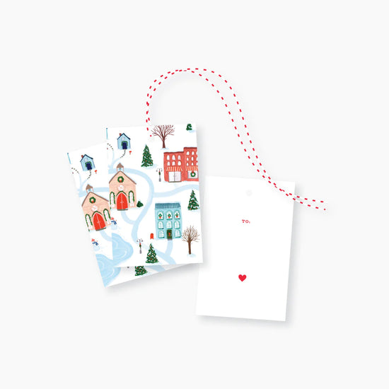 Merry Winter Town Holiday Gift Tag Set/8