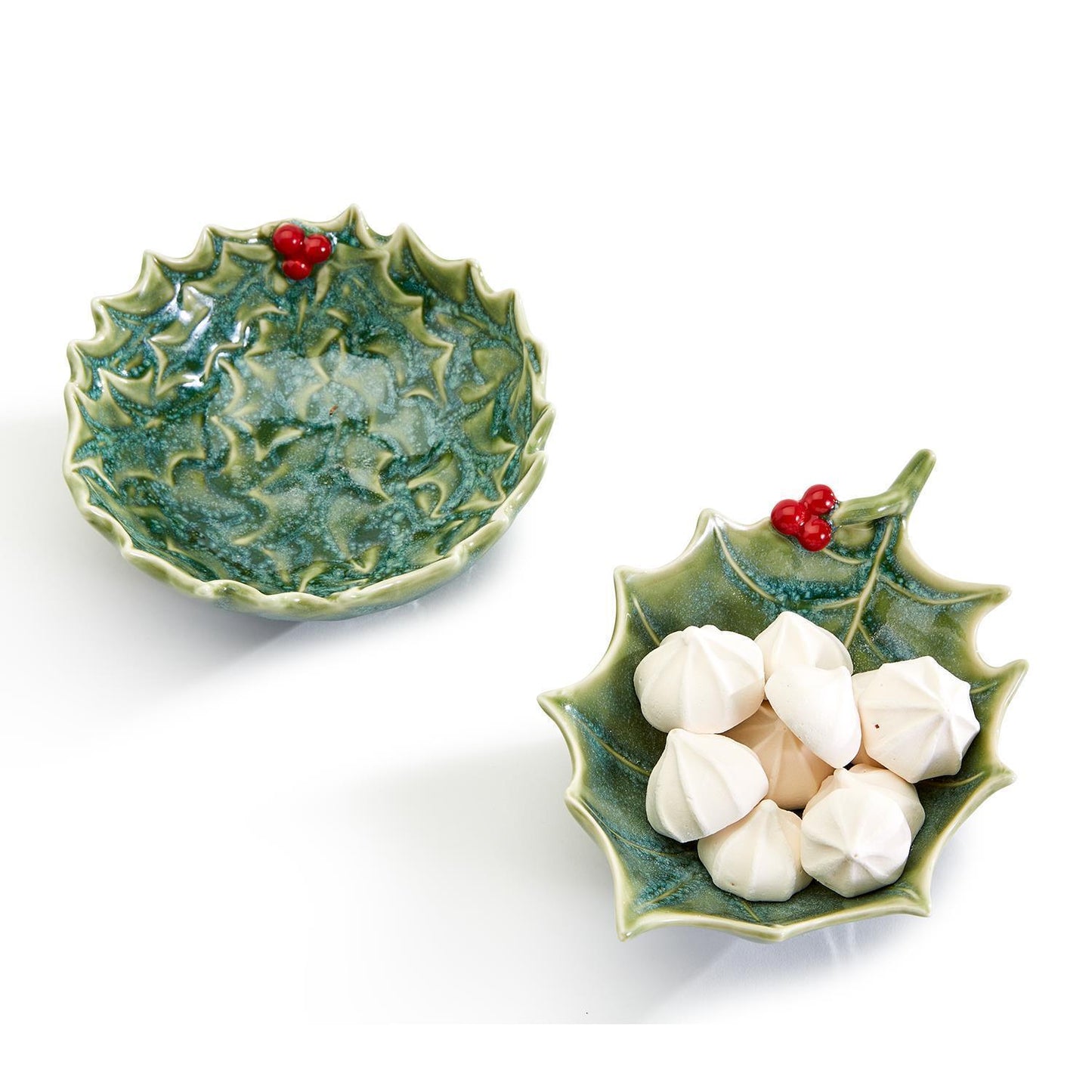 Holly Leaves Bowls with 20pc Cocktail Picks