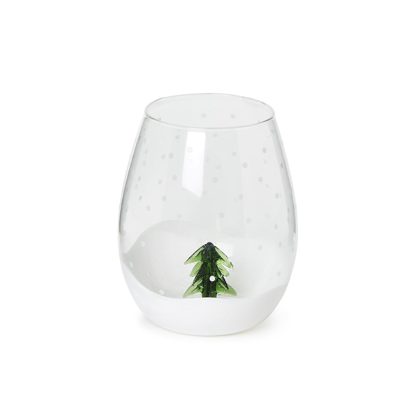 Hand-Crafted Glass Tree Stemless Wine Glass