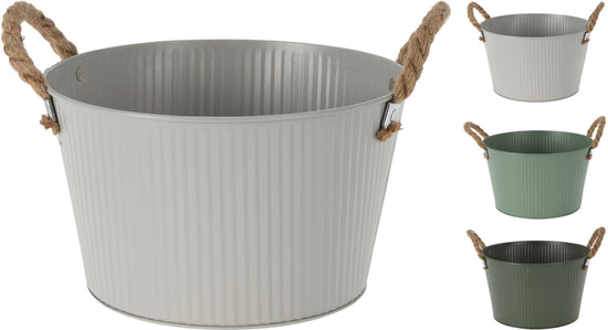 Lg Planter with woven handles