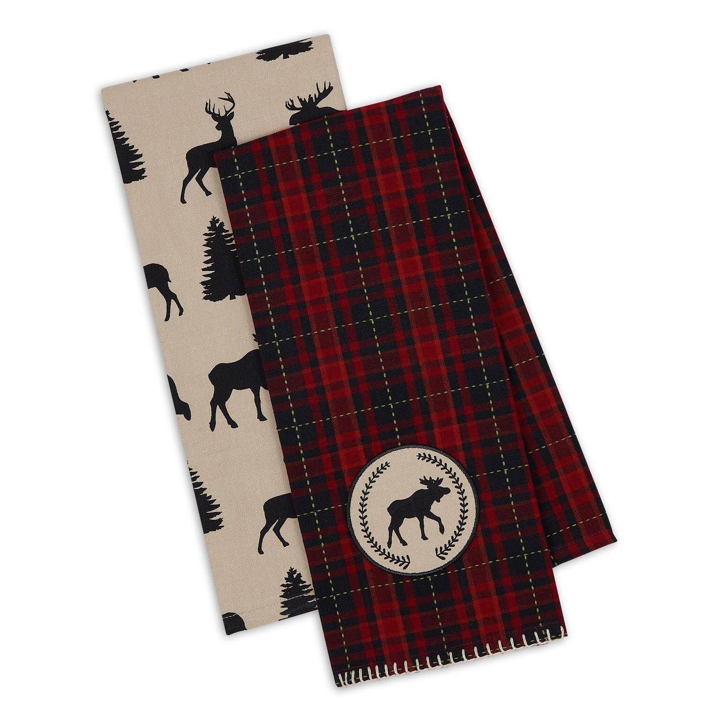 Set/2 Moose Woods Dishtowel