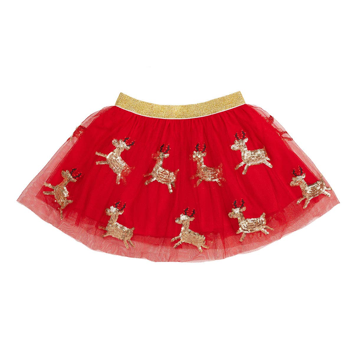 Reindeer Sequin Christmas Tutu - Kids Holiday Skirt