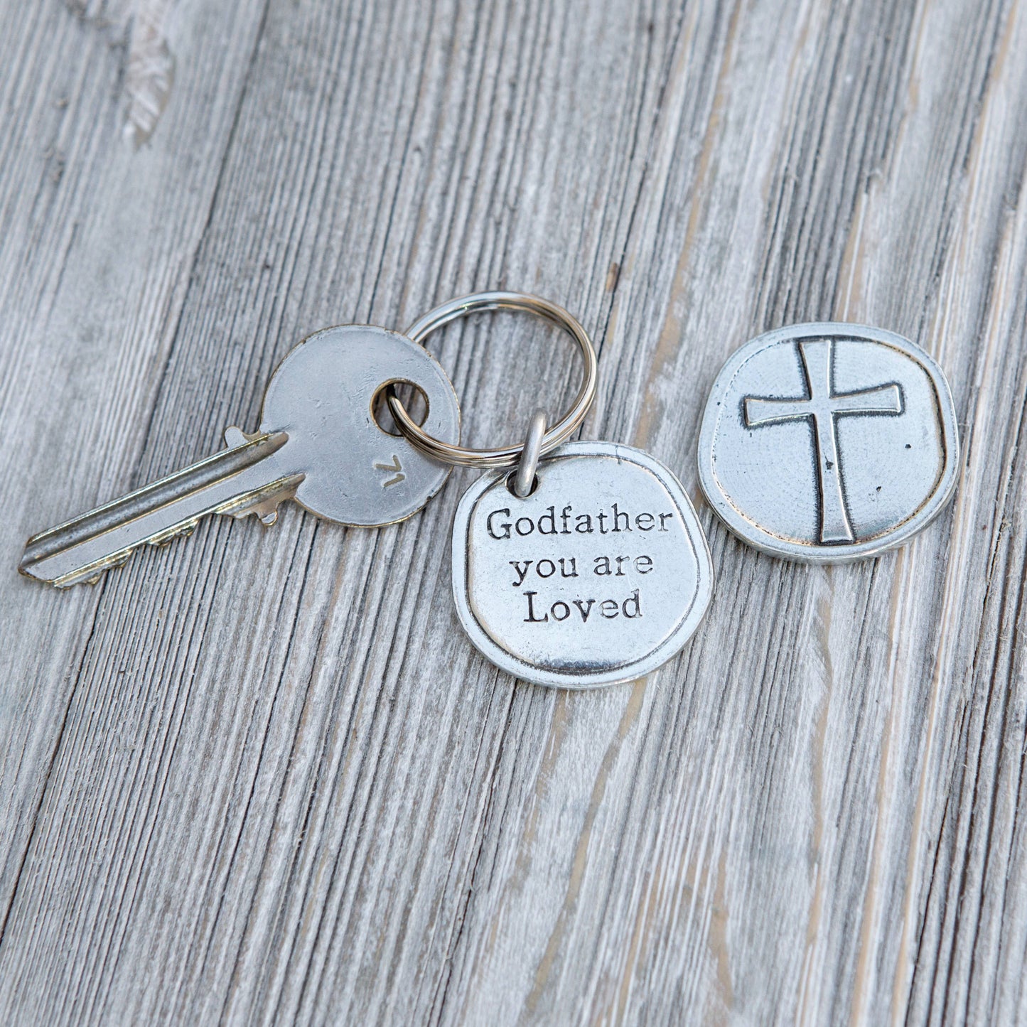 Godfather You Are Loved Pewter Keychain And Card
