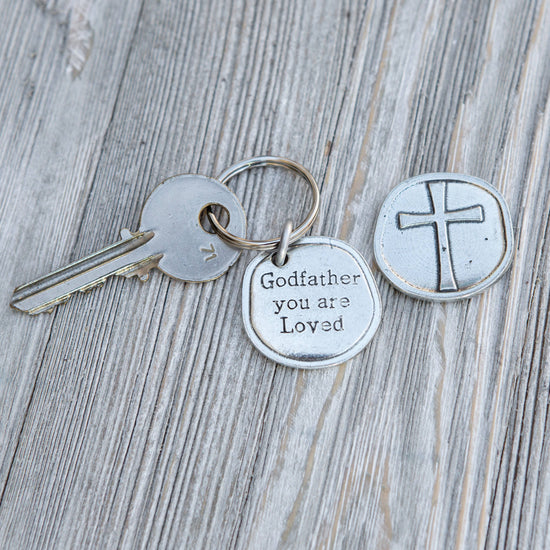 Godfather You Are Loved Pewter Keychain And Card