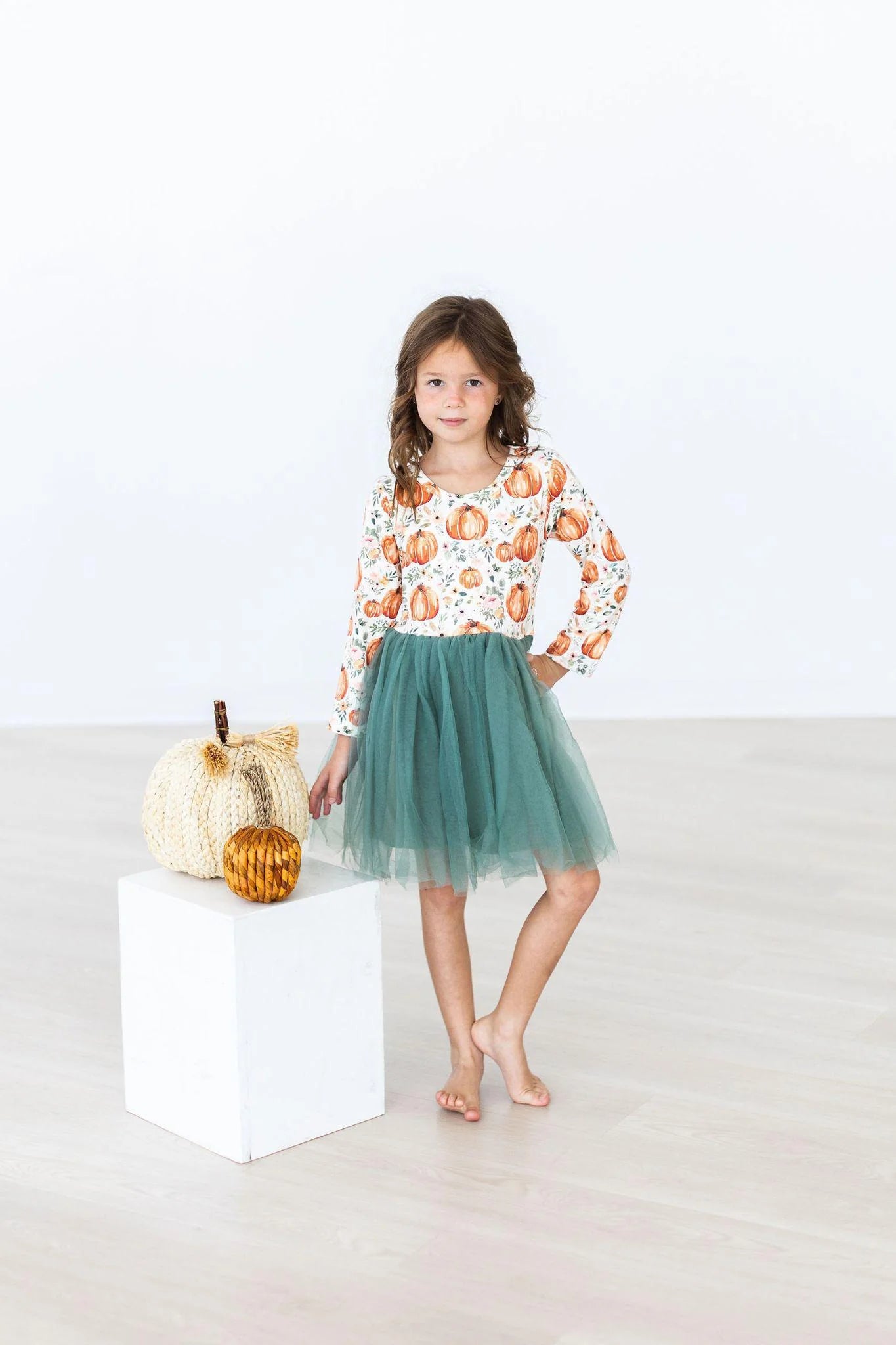 Harvest Pumpkin Long Sleeve Tutu Dress