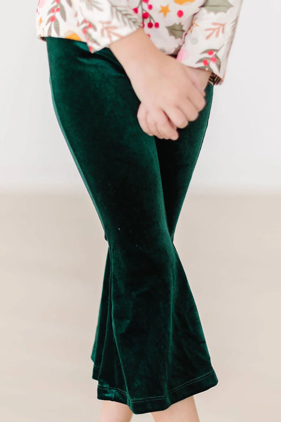 Hunter Green Velvet Bell Bottoms