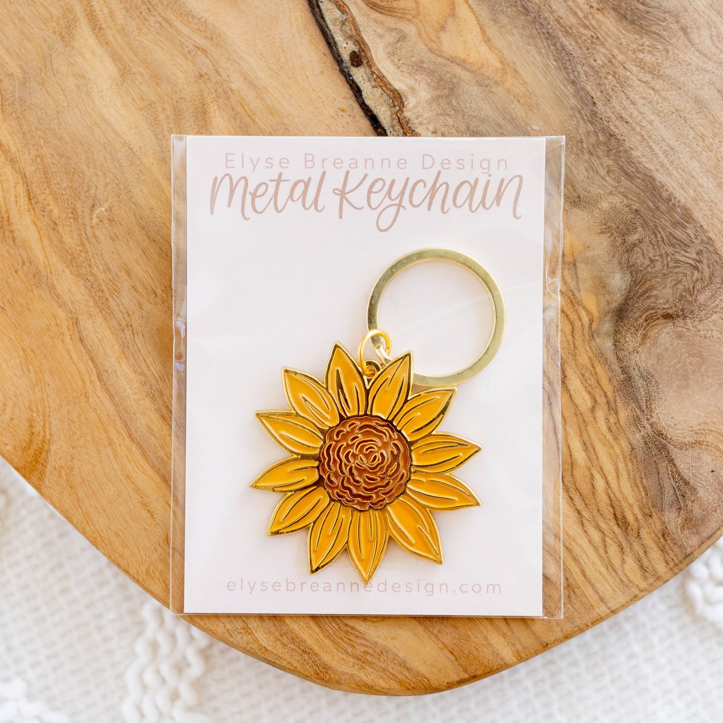Sunflower Field Metal Keychain, 2x2 in.