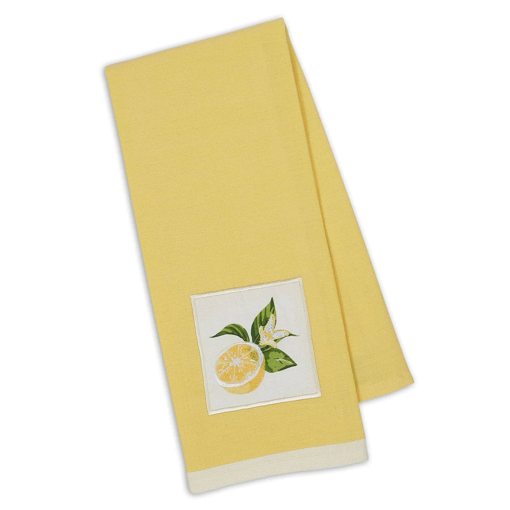 Lemon Sliced Embellished Dishtowel