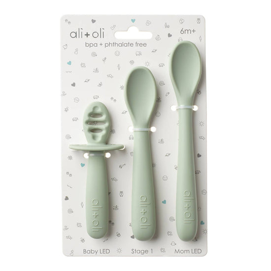 (3-pc) Multi Stage Spoon Set for Baby (Pine) 6m+