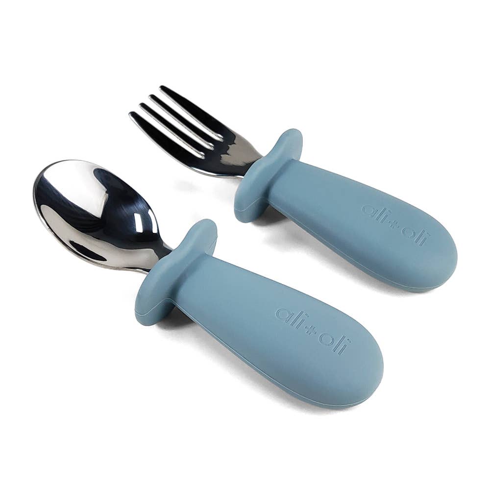 Spoon & Fork Learning Set for Toddlers (Blue) 6m+