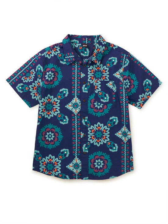 Adult Button-Up Woven Shirt / Limpopo Bandana