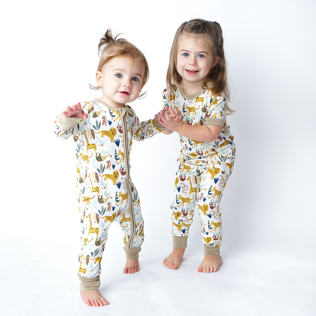 Jungle Friends Bamboo Footie Onesie