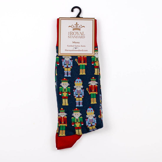 Men's Nutcracker March Socks Navy/Red One Size