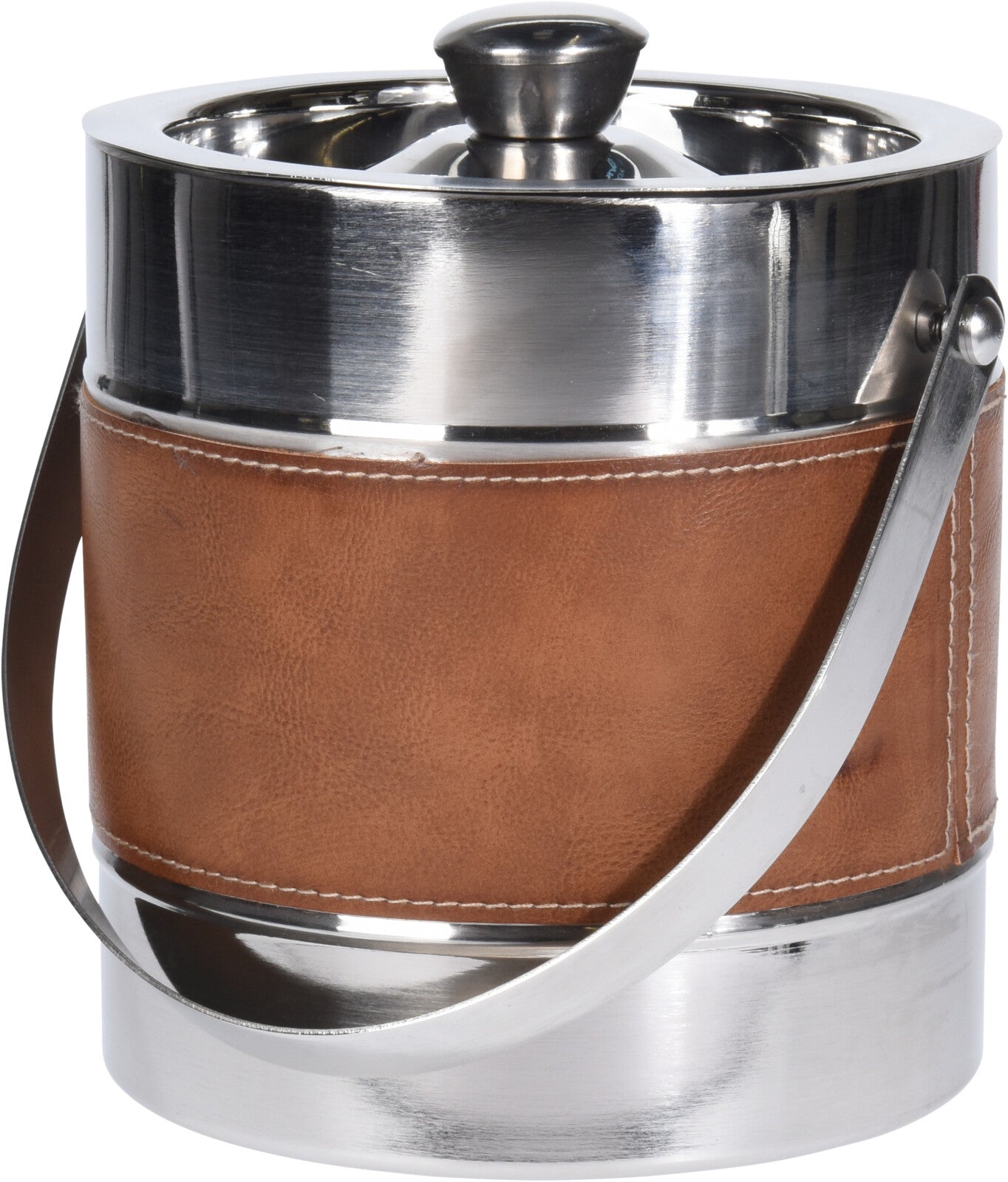 Silver Leather Ice Bucket